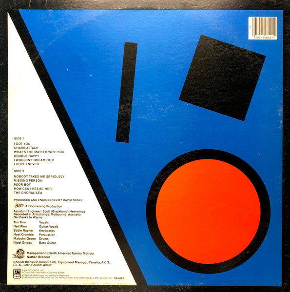 Split Enz - True Colours (Vinyl, LP, Album, Etched) Very Good (VG) / Very Good Plus (VG+)
