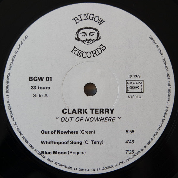 Clark Terry - Out Of Nowhere (Vinyl, LP, Album, Stereo) Very Good (VG) / Good Plus (G+)