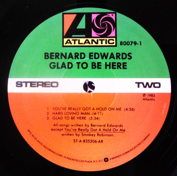 Bernard Edwards - Glad To Be Here (Vinyl, LP, Album) Very Good (VG) / Good Plus (G+)