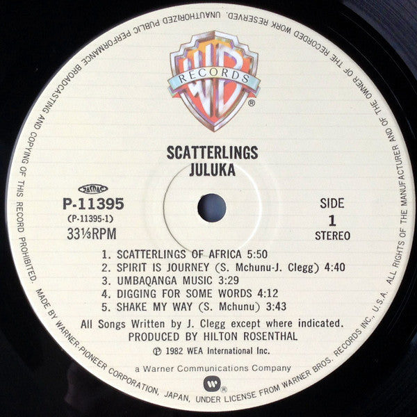 Juluka - Scatterlings (Vinyl, LP) Very Good Plus (VG+) / Very Good Plus (VG+)