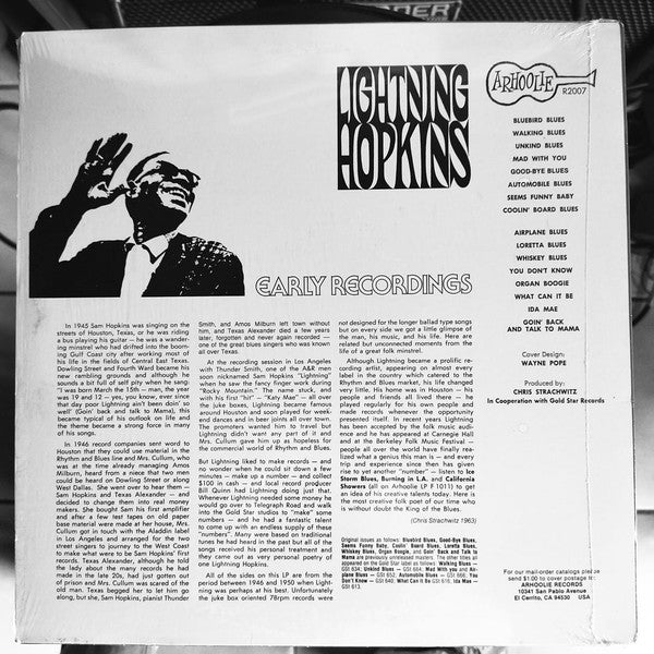 Lightnin' Hopkins - Early Recordings (Vinyl, LP, Album, Compilation...