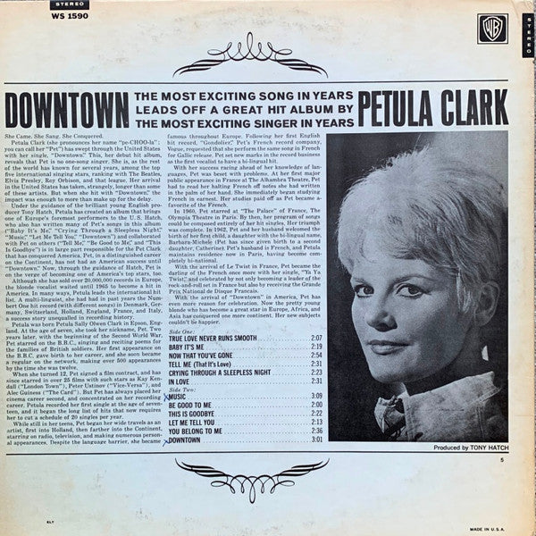 Petula Clark - Downtown (Vinyl, LP, Album, Reissue, Stereo) Very Good (VG) / Good Plus (G+)