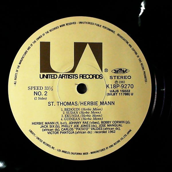 Herbie Mann - St. Thomas (Vinyl, LP, Album, Reissue) Near Mint (NM or M-) / Very Good Plus (VG+)