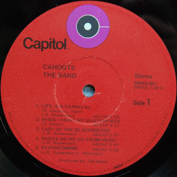 The Band - Cahoots (Vinyl, LP, Album, Stereo) Very Good (VG) / Very Good Plus (VG+)
