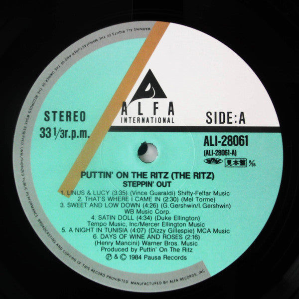 Puttin' On The Ritz - Steppin' Out (Vinyl, LP, Album, Promo) Very Good Plus (VG+) / Very Good Plus (VG+)