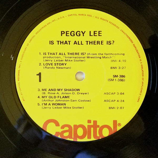 Peggy Lee - Is That All There Is? (Vinyl, LP, Album, Reissue) Near Mint (NM or M-) / Very Good Plus (VG+)