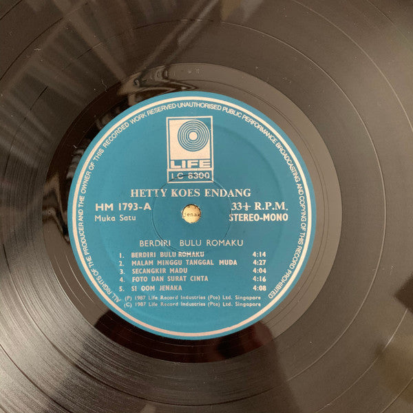 Hetty Koes Endang - Berdiri Bulu Romaku (Vinyl, LP, Album) Very Good Plus (VG+) / Very Good Plus (VG+)