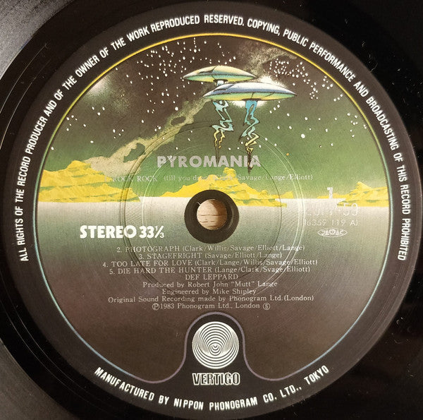 Def Leppard - Pyromania (Vinyl, LP, Album) Very Good (VG) / Very Good Plus (VG+)