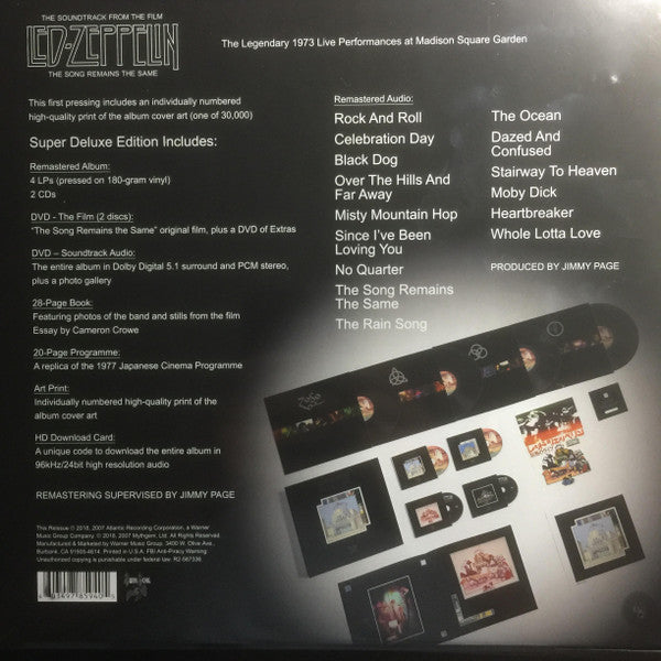 Led Zeppelin - The Soundtrack From The Film Led Zeppelin The Song Remains The Same (4xBox Set, Vinyl, CD, DVD, LP, Reissue, Remastered, Reissue, Remastered, Stereo) Near Mint (NM or M-) / Near Mint (NM or M-)