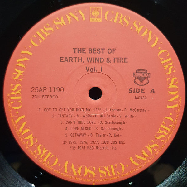 Earth, Wind & Fire - The Best Of Earth, Wind & Fire Vol. I (Vinyl, ...