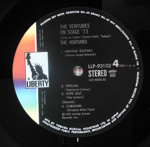 The Ventures - On Stage '73 (2xVinyl, LP, Album, Stereo) Very Good Plus (VG+) / Good Plus (G+)
