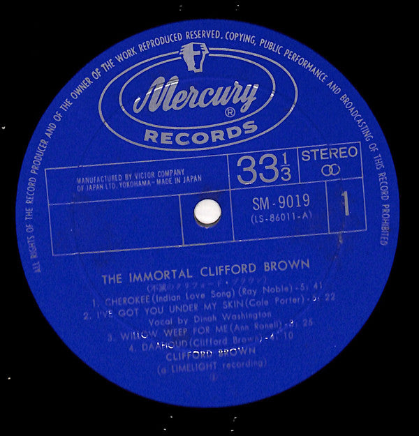 Clifford Brown - The Immortal Clifford Brown (2xVinyl, LP, Compilation, Mono) Good Plus (G+) / Very Good Plus (VG+)