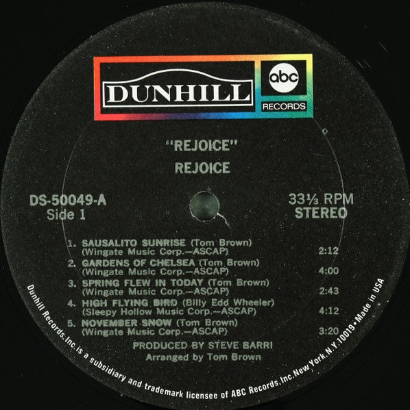 Rejoice! - Rejoice (Vinyl, LP, Album, Stereo) Very Good (VG) / Good (G)