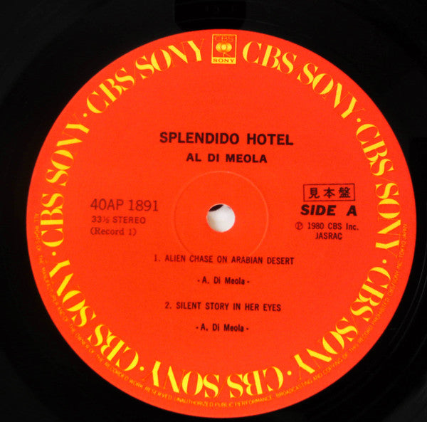 Al Di Meola - Splendido Hotel (2xVinyl, LP, Album, Promo) Very Good Plus (VG+) / Very Good (VG)
