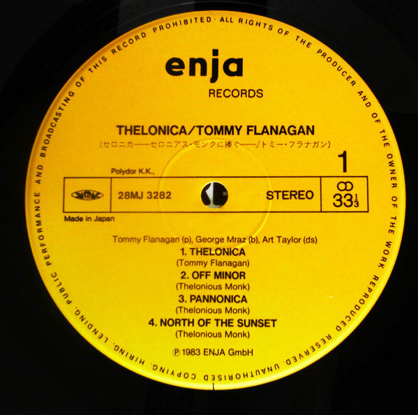 Tommy Flanagan - Thelonica (Vinyl, LP, Album) Very Good Plus (VG+) / Very Good Plus (VG+)