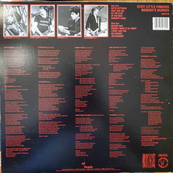 Stiff Little Fingers - Nobody's Heroes (Vinyl, LP, Album) Very Good (VG) / Very Good (VG)