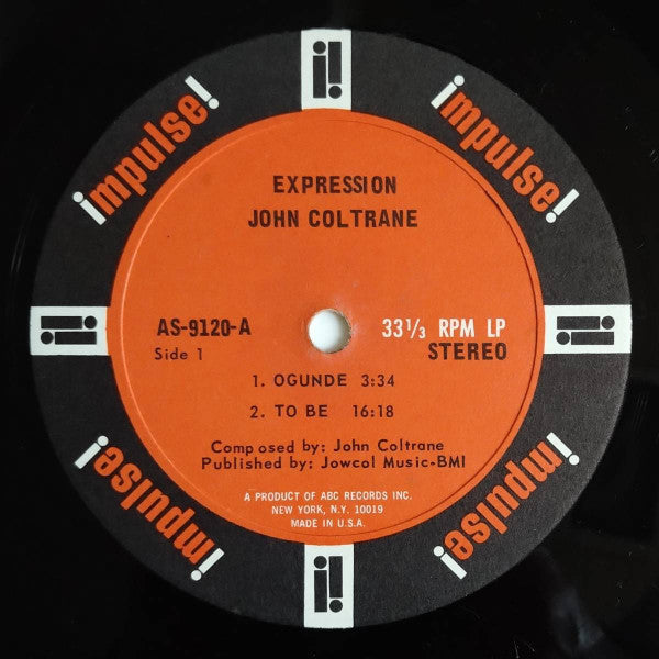 John Coltrane - Expression (Vinyl, LP, Album, Stereo) Very Good (VG) / Very Good (VG)