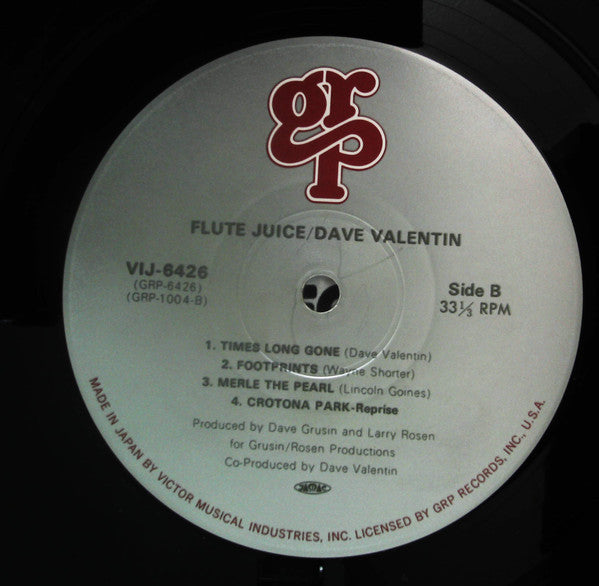 Dave Valentin - Flute Juice (Vinyl, LP, Album) Very Good Plus (VG+) / Very Good (VG)
