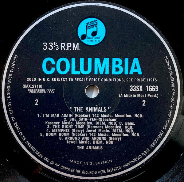The Animals - The Animals (Vinyl, LP, Album, Mono) Good Plus (G+) / Very Good (VG)
