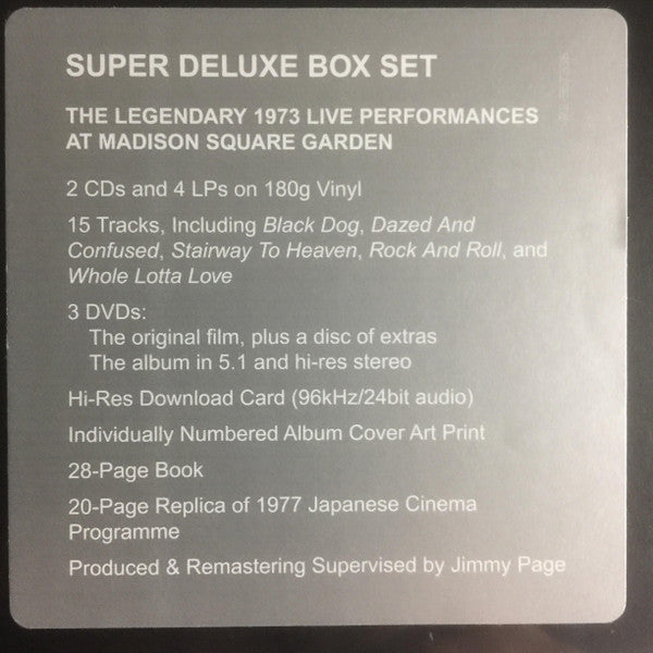 Led Zeppelin - The Soundtrack From The Film Led Zeppelin The Song Remains The Same (4xBox Set, Vinyl, CD, DVD, LP, Reissue, Remastered, Reissue, Remastered, Stereo) Near Mint (NM or M-) / Near Mint (NM or M-)