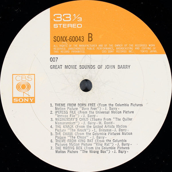 John Barry & His Orchestra - 007 - Great Movie Sounds Of John Barry...
