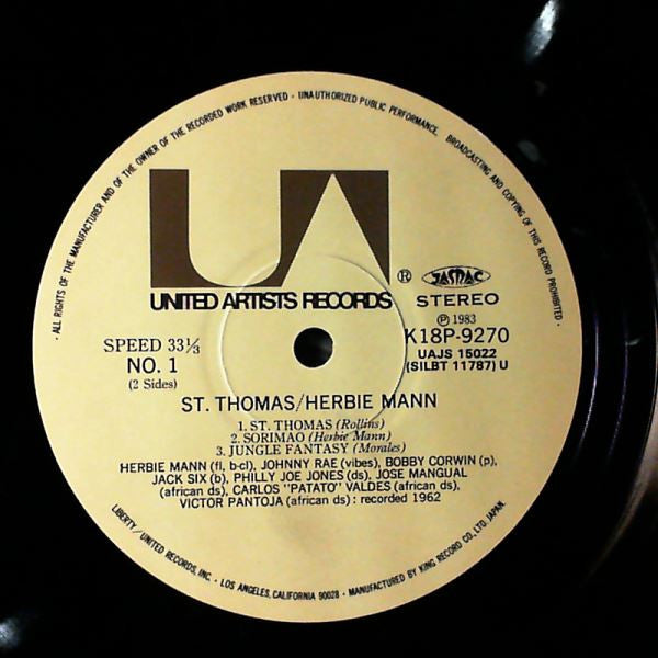 Herbie Mann - St. Thomas (Vinyl, LP, Album, Reissue) Near Mint (NM or M-) / Very Good Plus (VG+)