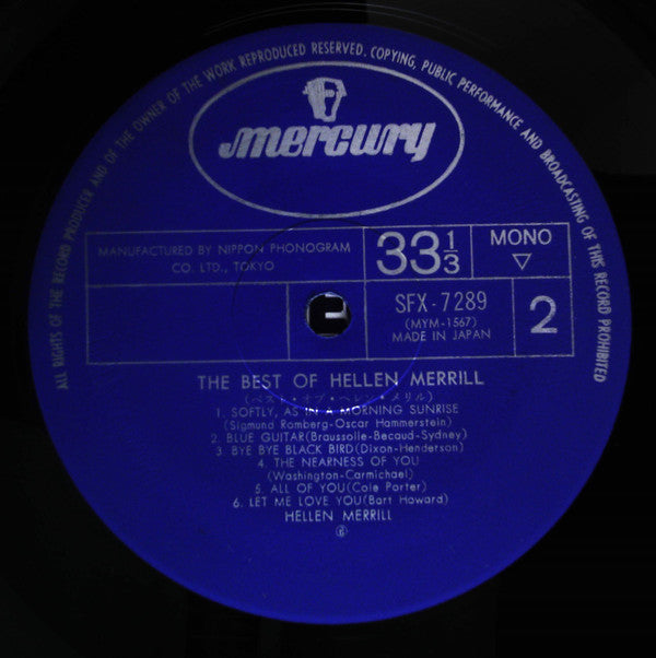 Helen Merrill - The Best Of Hellen Merrill (Vinyl, LP, Compilation, Stereo) Very Good (VG) / Very Good (VG)