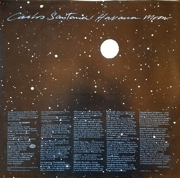 Carlos Santana - Havana Moon (Vinyl, LP, Album) Near Mint (NM or M-) / Very Good Plus (VG+)