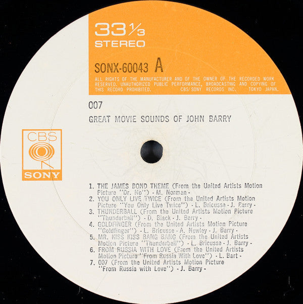 John Barry & His Orchestra - 007 - Great Movie Sounds Of John Barry...