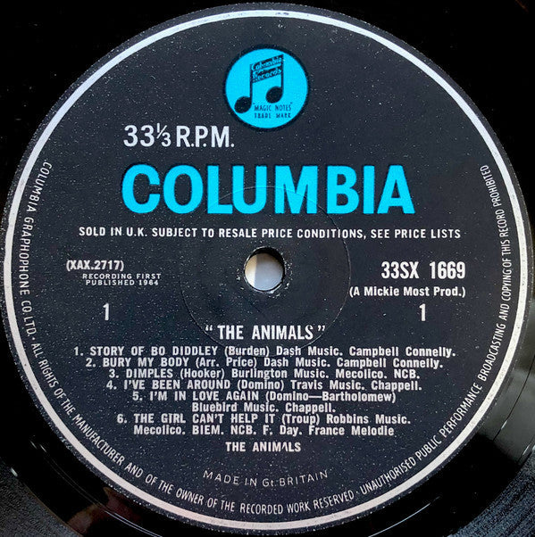The Animals - The Animals (Vinyl, LP, Album, Mono) Good Plus (G+) / Very Good (VG)