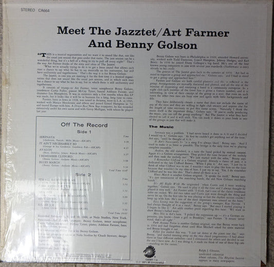 Art Farmer - Meet The Jazztet (Vinyl, LP, Album, Stereo, Reissue) Very Good (VG) / Very Good (VG)