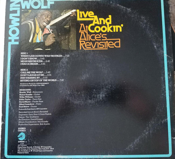 Howlin' Wolf - Live And Cookin' At Alice's Revisited (Vinyl, LP, Album, Stereo) Very Good (VG) / Very Good (VG)