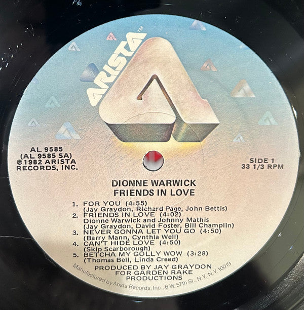 Dionne Warwick - Friends In Love (Vinyl, LP, Album) Very Good (VG) / Very Good (VG)
