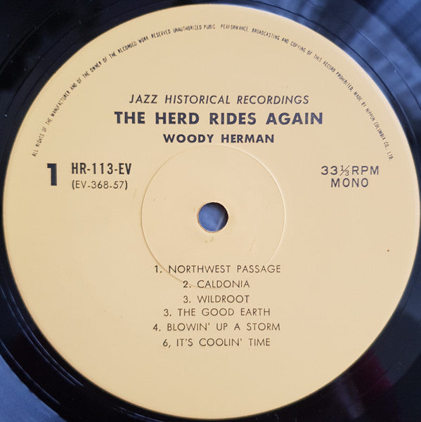 Woody Herman - The Herd Rides Again (Vinyl, LP, Album, Mono) Very Good Plus (VG+) / Very Good (VG)