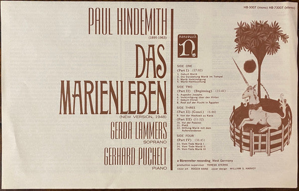 Paul Hindemith - Das Marienleben (New Version, 1948) (2xVinyl, Box Set, LP, Album, Stereo) Very Good Plus (VG+) / Very Good Plus (VG+)