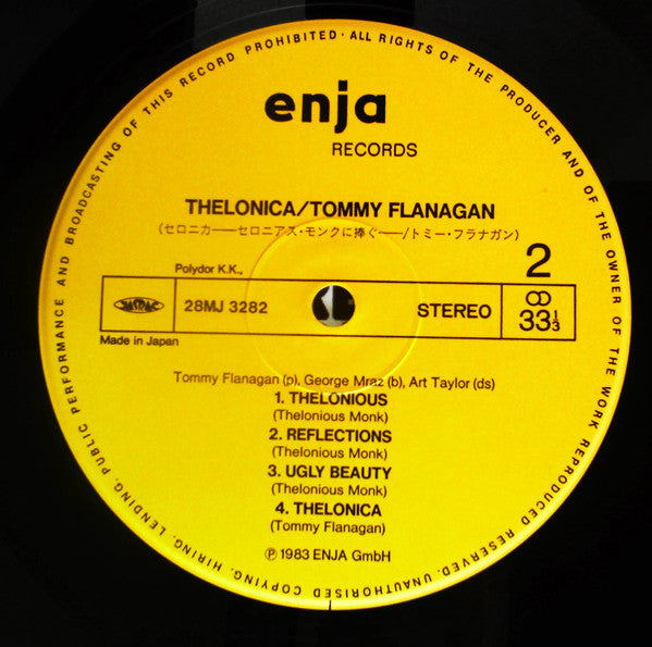 Tommy Flanagan - Thelonica (Vinyl, LP, Album) Very Good Plus (VG+) / Very Good Plus (VG+)