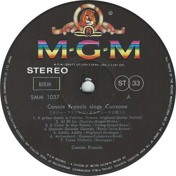 Connie Francis - Connie Francis Sings Canzone (Vinyl, LP, Album, Reissue, Stereo) Very Good (VG) / Very Good (VG)