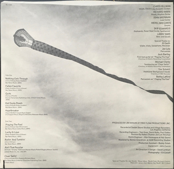 Chris Hillman - Clear Sailin' (Vinyl, LP, Album, Stereo) Very Good (VG) / Very Good (VG)