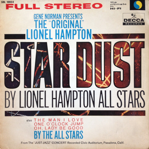 Lionel Hampton All Stars - Gene Norman Presents The "Original" Lionel Hampton Star Dust (Vinyl, LP, Stereo) Very Good (VG) / Very Good (VG)