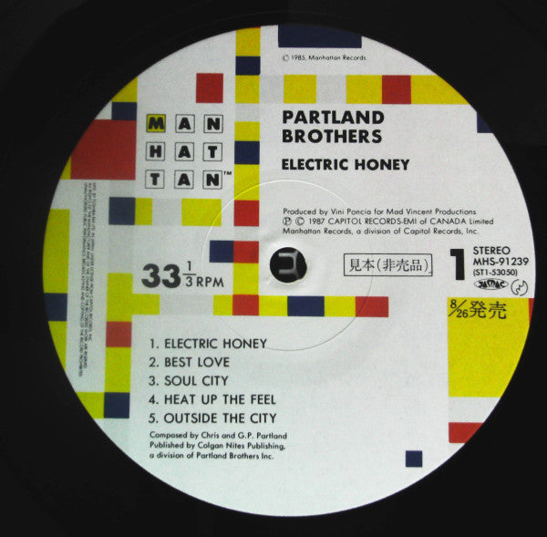 The Partland Brothers - Electric Honey (Vinyl, LP, Promo) Near Mint (NM or M-) / Very Good Plus (VG+)