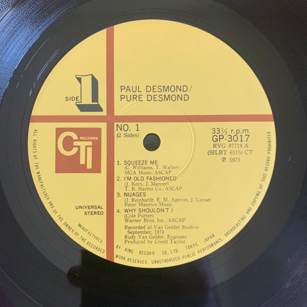 Paul Desmond - Pure Desmond (Vinyl, LP, Album)