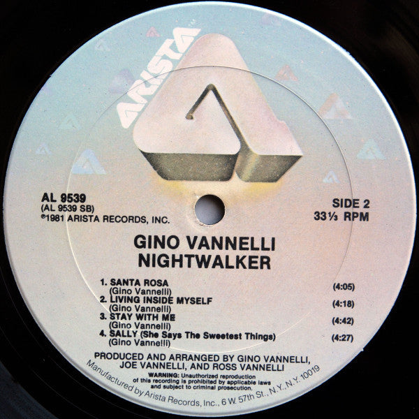 Gino Vannelli - Nightwalker (Vinyl, LP, Album, Stereo) Very Good Plus (VG+) / Very Good (VG)