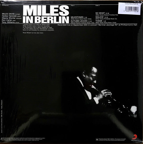 Miles Davis - Miles In Berlin (Vinyl, LP, Album, Reissue, Remastered, Mono) Near Mint (NM or M-) / Near Mint (NM or M-)