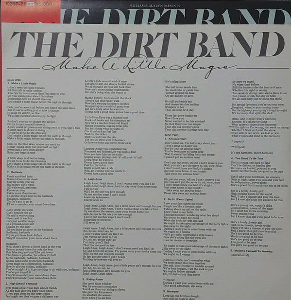 The Dirt Band - Make A Little Magic (Vinyl, LP, Album) Very Good Plus (VG+) / Very Good Plus (VG+)