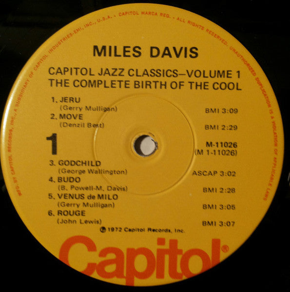 Miles Davis And His Orchestra - The Complete Birth Of The Cool (Vinyl, LP, Album, Compilation, Reissue, Mono) Near Mint (NM or M-) / Near Mint (NM or M-)