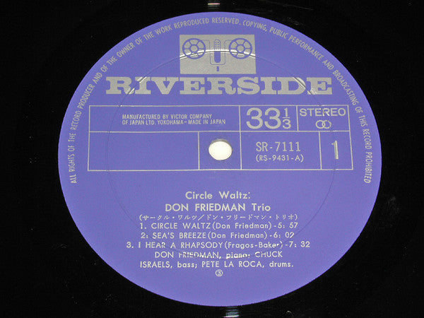 Don Friedman Trio - Circle Waltz (Vinyl, LP, Album, Reissue, Stereo) Very Good (VG) / Good Plus (G+)