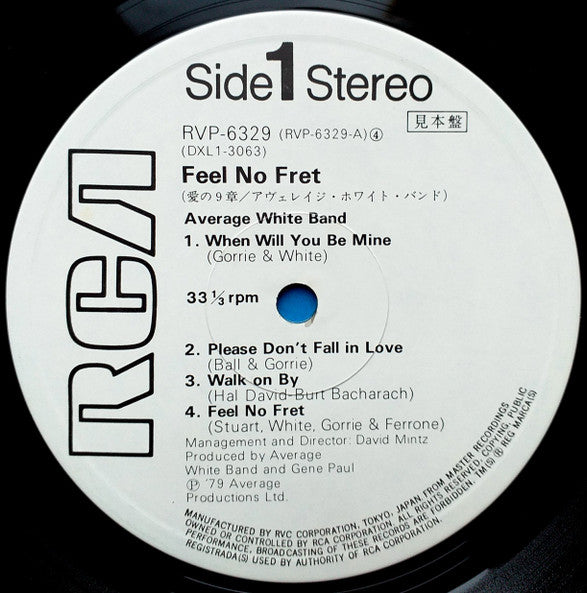 Average White Band - Feel No Fret (Vinyl, LP, Album, Promo) Very Good Plus (VG+) / Very Good (VG)