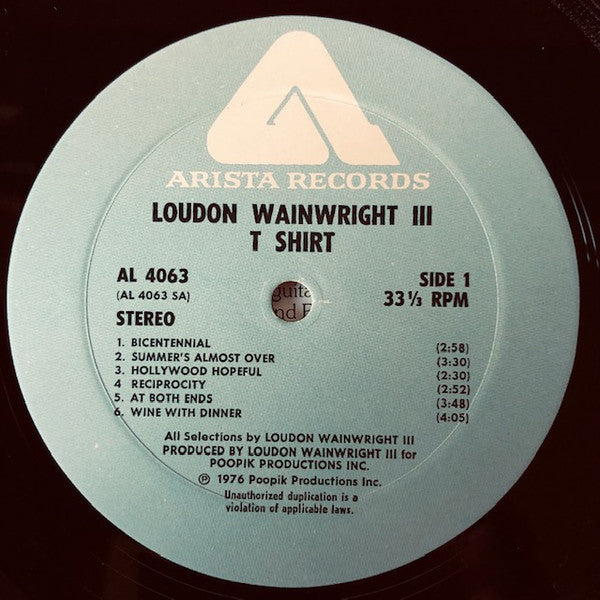 Loudon Wainwright III - T Shirt (Vinyl, LP, Album) Very Good (VG) / Very Good Plus (VG+)