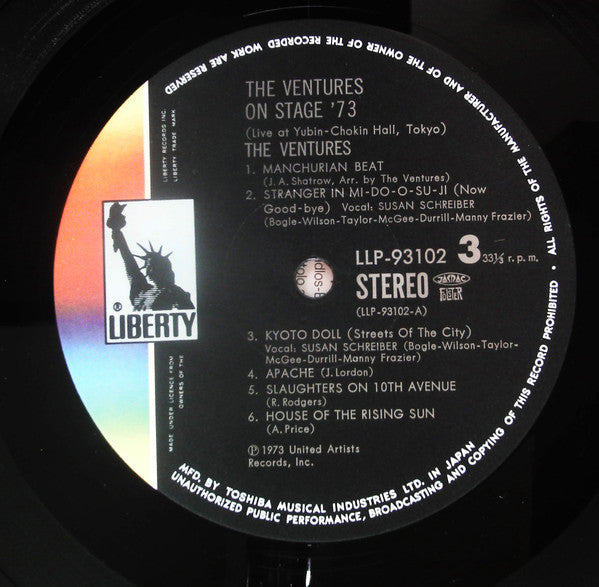 The Ventures - On Stage '73 (2xVinyl, LP, Album, Stereo) Very Good Plus (VG+) / Good Plus (G+)