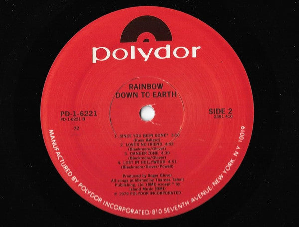 Rainbow - Down To Earth (Vinyl, LP, Album) Very Good Plus (VG+) / Very Good Plus (VG+)